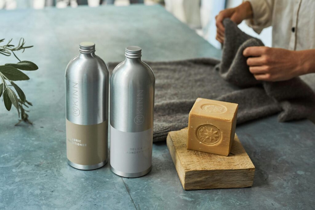 KINN Living eco-friendly refillable cleaning and laundryy products. Photographed by Ollie Grove
