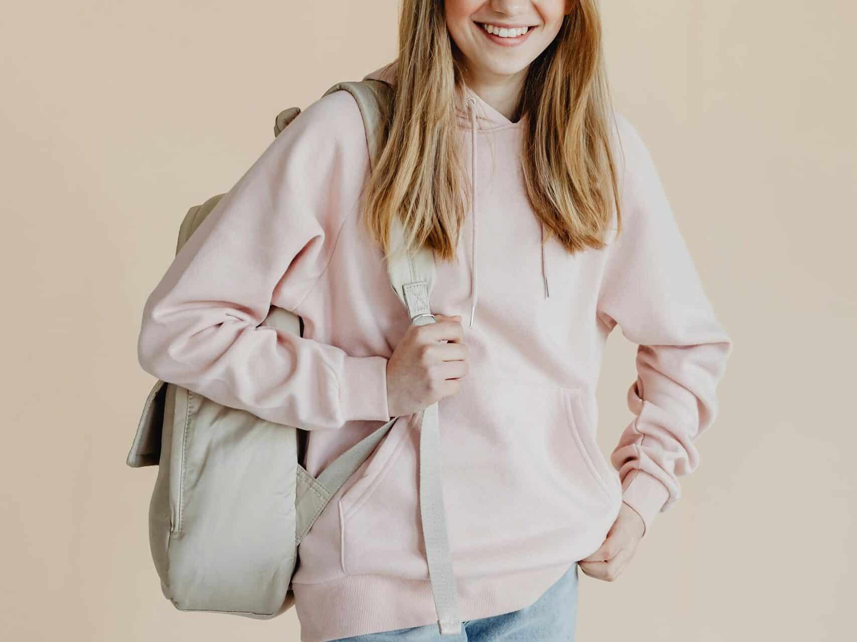 Choosing a backpack made of organic or high-quality materials (like this cotton canvas bag) ensures it’s free of toxic vinyl coatings.