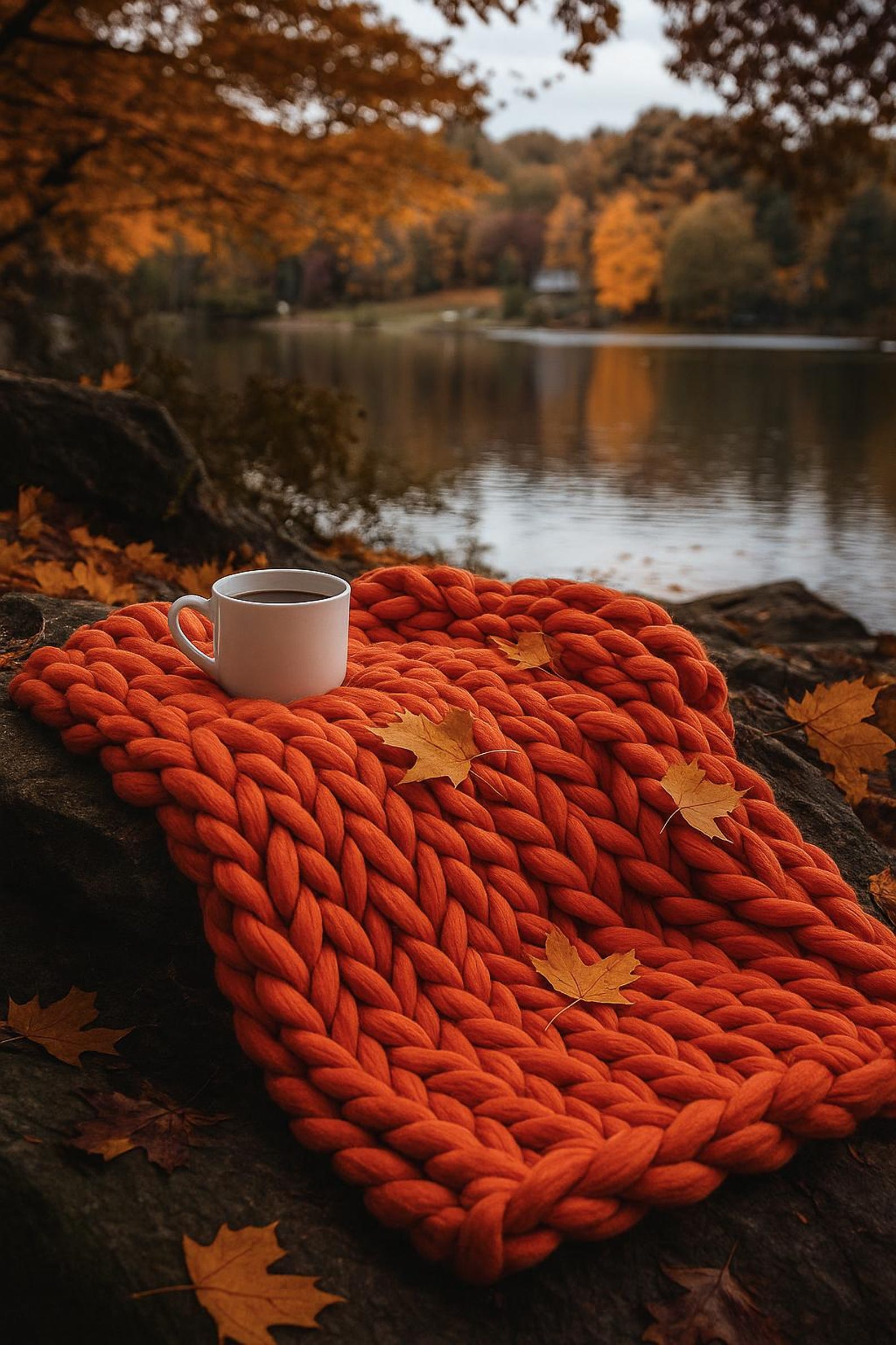 Beautiful oversized autumn decor blanket Non-Toxic fall decor