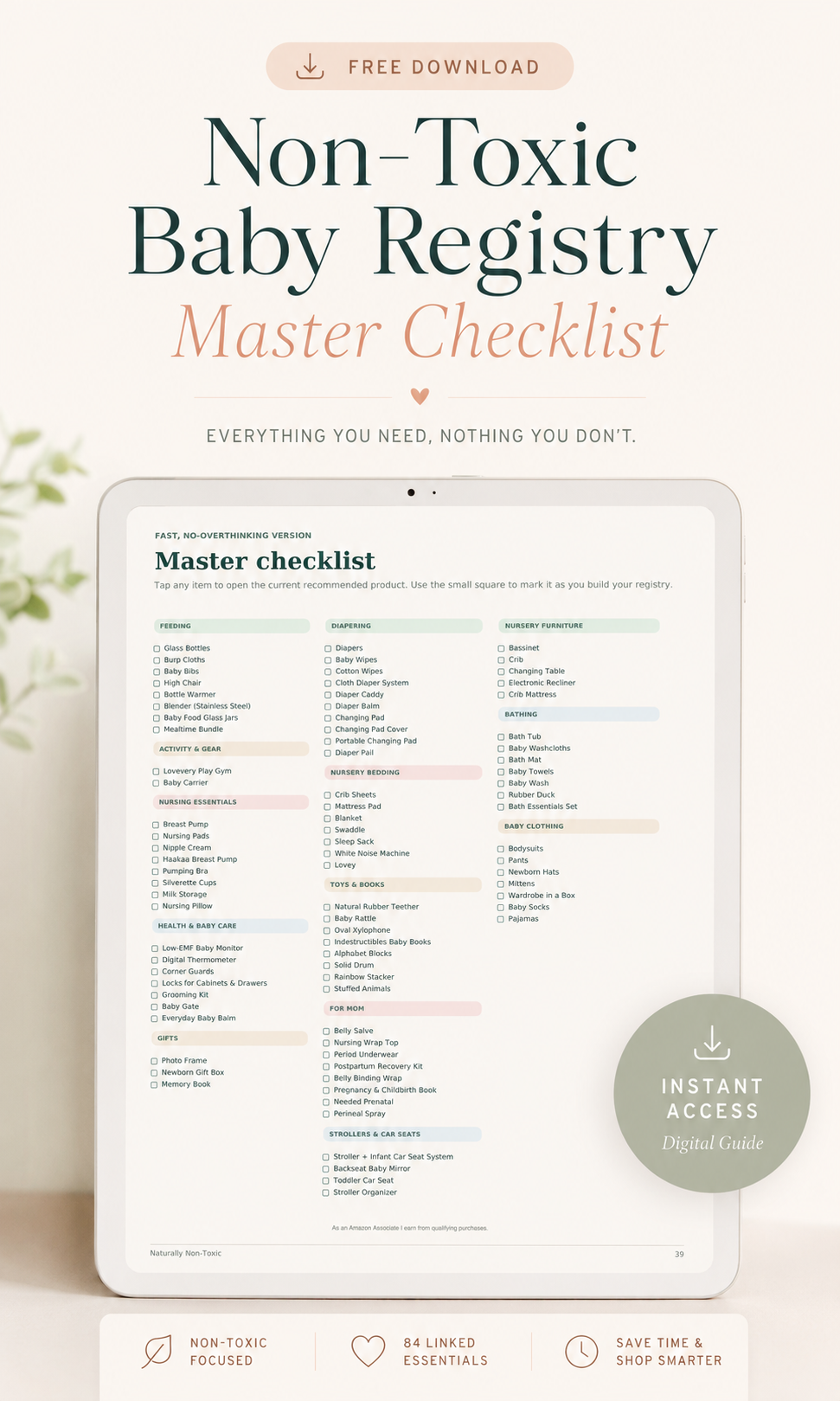 free download baby registry checklist
