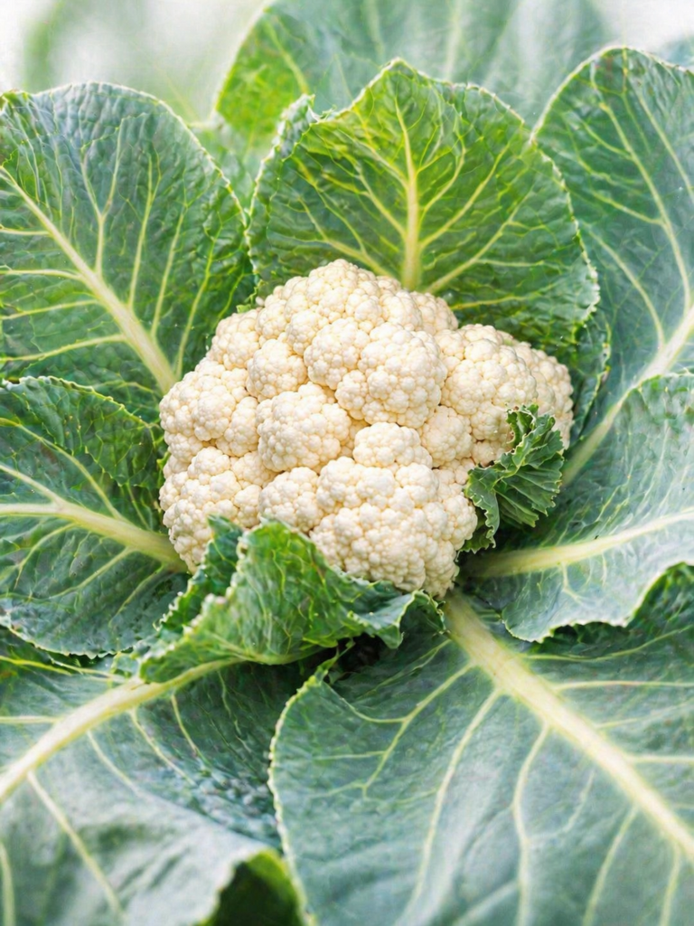 mini cauliflower grown pesticide-free in a hydroponic indoor garden