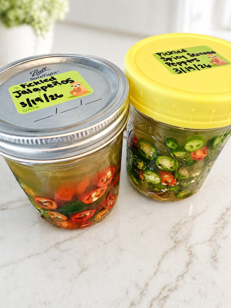 pickled peppers harvested from a pesticide-free smart indoor garden