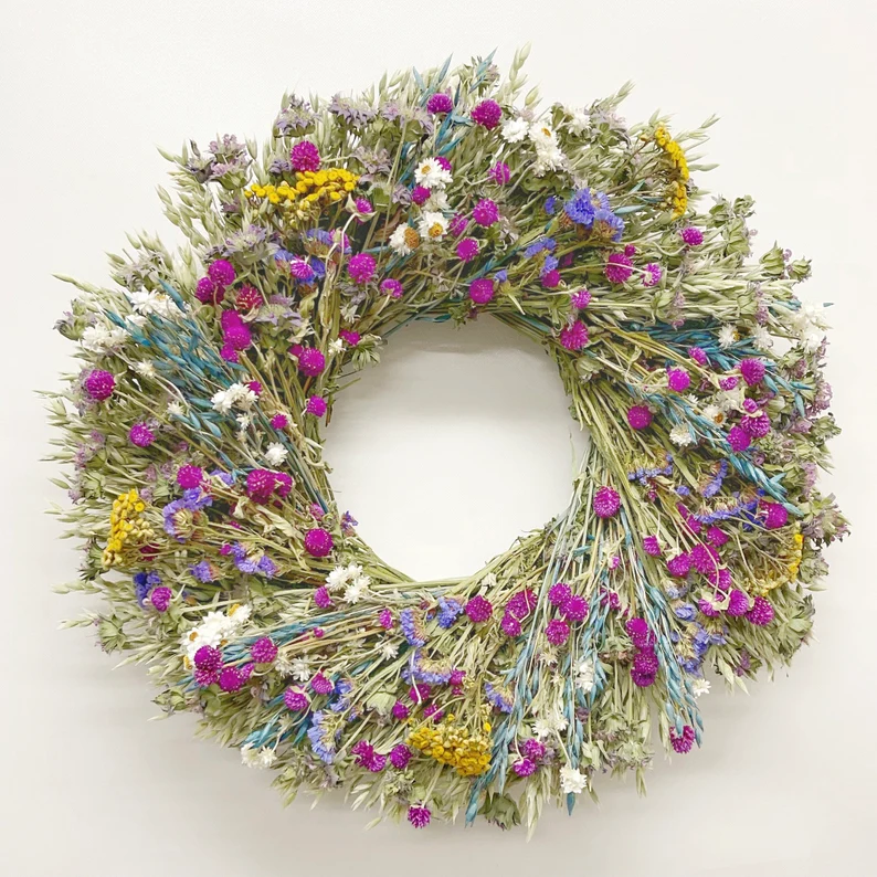 VanCortlandt Farms Natural Dried Flower Handmade Farmer s Market Wreath