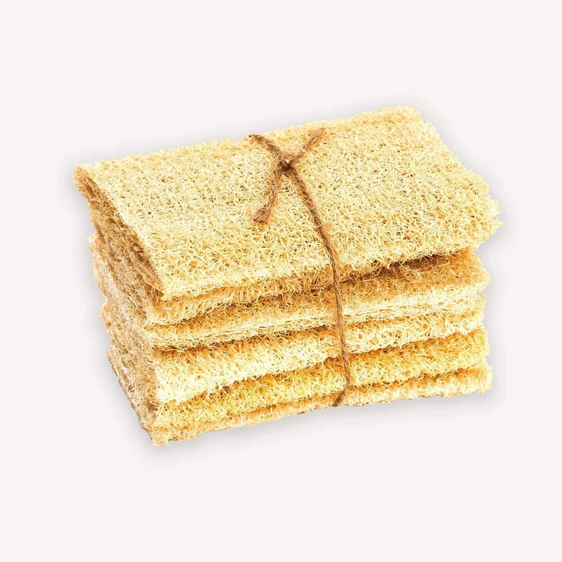 ZWS Essentials Natural Loofah Sponges, 6-Pack
